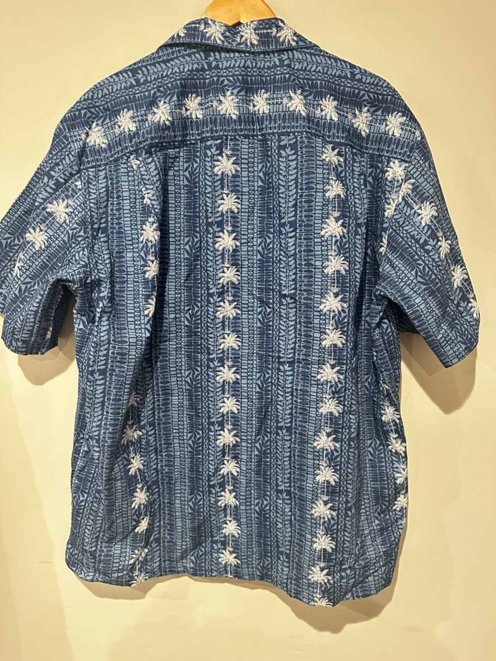 Pacific Legend Hawaiian Shirt XL Blue Palm Trees Made In Hawaii Aloha - Picture 3 of 3